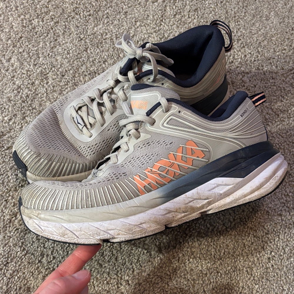 Hoka One One Women's Sneakers in Gray and Orange